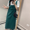 唐菓蜜牛仔背带裙女2024夏季新款女装韩版学生显瘦森系洋气减龄连衣裙子 白色T恤+绿色背带裙 M 实拍图
