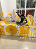 幼贝臣儿童游戏围栏宝宝婴儿爬行学步安全护栏室内游乐场玩具生日礼物 200x200秋千摇马滑梯收纳柜画板球池4cm地垫 萌鸭黄白款组合围栏 实拍图