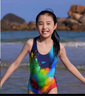 速比涛（Speedo）儿童泳衣经典竞速训练抗氯柔软贴合时尚连体泳衣女童 海蓝/蓝 32 实拍图