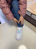 361°儿童四季板鞋男女童(3-12岁)百搭魔术贴滑板鞋小白鞋 绿32 实拍图