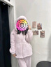 Teenie Weenie小熊女士加绒睡衣秋冬季连帽加厚保暖家居服套装男 轻紫色（女款） S 建议155-162cm/80-115斤 实拍图