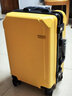 欧遥行李箱男铝框密码拉杆箱子韩版潮流大容量可登机女旅行皮箱次日达 黄色【黑框款-升级带充电口】 20英寸 -登机箱-手提上飞机手拉箱 实拍图