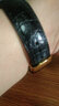 十瑞（SHIRUI）进口美洲鳄鱼皮表带男女适用于浪琴名匠天梭力洛克万国积家欧米茄卡地亚真皮手表带 黑色黑线【金色扣】 19mm 实拍图