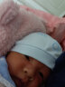 泡椒熊（pepperbear）婴儿帽子0-3个月纯棉胎帽女童男宝宝新生儿帽子6秋满月 精梳棉1只【蓝】（双层加厚） 实拍图