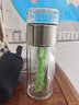 茶宝（CHABAO）女士茶水分离泡茶杯双层玻璃水杯女便携可爱少女花茶过滤网红杯子 本色银420ml 加厚款【带杯刷杯套】 实拍图