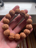 山中玉桃核手串核桃手持文玩密纹蚂蚁纹桃胡佛珠小龙纹盘把玩生日礼物男 树皮纹桃核精挑17-18mm左右 实拍图
