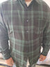 啄木鸟长袖衬衫男春秋季外套男士休闲上衣服男装青年潮流百搭格子衬衣男 CS1919墨绿格 2XL 实拍图