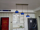 可馨灯饰 地中海餐厅灯吊灯三头楼梯灯飘窗吊灯创意艺术个性灯具 8英寸-水滴玻璃三联吊灯 晒单实拍图