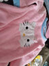 馨润 儿童睡衣法兰绒女童宝宝女孩冬款加厚珊瑚绒家居服套装 有发带粉色绒 16码135-145厘米 实拍图