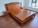 质道 红木家具 非洲花梨（学名：刺猬紫檀）实木大床 中式卧室家具  1.8米大床+2床头柜订金 实拍图