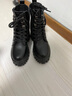 AI真皮短靴女2025秋冬季新款女鞋厚底内增高马丁靴加绒棉鞋高跟靴子 黑色【加绒】YJN1015-1 36 实拍图