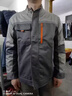 浩杰美依纯棉工作服套装男春秋长袖反光条工服定制户外建筑工地环卫劳保服 深灰浅灰套装 XL /175 实拍图