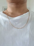 Colaivkloia情侣款项链男女玫瑰金简约锁骨链白金色钛钢蛇骨链生日礼物送女友 XL123玫瑰金O字链50-55可调节 实拍图