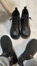 百丽童鞋冬保暖儿童靴子男童马丁靴女童加绒短靴皮靴 黑色38码 实拍图