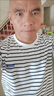 帝欧莱夫夏季男装短袖T恤男士圆领条纹半袖夏天男生冰丝t恤衣服男夏装潮流 白色 XL 实拍图