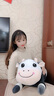 珍妮象 可爱奶牛抱枕公仔牛年毛绒玩具趴趴牛玩偶女孩床上夹腿睡觉大布娃娃抱抱熊送女友生日礼物 灰圆眼开心每一天 胖版全长约80厘米 实拍图