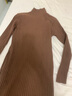 怡曼芙针织连衣裙女秋冬半高领中长款显瘦气质毛衣裙过膝长裙内搭打底裙 咖啡 均码 衣长约105 实拍图