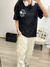 MMOPTOP潮牌重磅T恤男夏季潮流印花情侣短袖舒适休闲上衣女M0030黑色M 实拍图