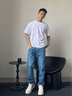 Calvin KleinJeans四季款男士休闲通勤简约ck合体版微弹洗水牛仔裤J325694 1AA-牛仔浅蓝 31 实拍图