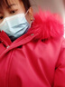 可拆卸派克服女长款棉服女中长款大码棉衣胖mm过膝韩版加绒加厚棉袄外套 红色 L（115--130斤） 实拍图