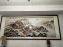 良品大师山水画办公室挂画中式客厅装饰画万里长城靠山图茶室字画风景壁画 五岳独尊A1 90*240cm宣纸锦绫+有机玻璃+红褐色实木框(大气款） 实拍图