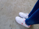 特步（XTEP）女鞋板鞋女2025新款秋冬季皮面滑板鞋休闲运动鞋平底板鞋小白鞋女 白红 36 实拍图