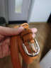 紫心竹皮带女士真皮细款简约百搭腰带女装饰裤子双面牛皮针扣裤腰带时尚OL通勤 棕色 实拍图