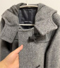 无印良品（MUJI）女式 羊毛混 牛角扣大衣 长款外套 毛呢大衣秋冬 炭灰色2A L  实拍图