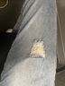 琛倪 夏季破洞牛仔裤男士韩版修身小脚裤潮流男装春秋款潮牌男长裤子 浅蓝色 31 实拍图
