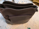 花迹（HUAJI）真皮女包新款女士单肩斜挎包大容量妈妈包软皮头层牛皮中年斜跨包 灰色 实拍图