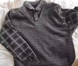啄木鸟冬装男士毛衣加绒加厚打底衫男装爸爸秋冬季假两件老人爷爷针织衫 JM201深灰 【加绒加厚】 L (175) 【建议126-140斤】 实拍图