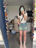 妙奕嘉牛仔短裤女夏季裙裤新款2024年外穿女装辣妹高腰牛仔裤热裤超短裤 美式复古蓝牛仔短裤 S 实拍图