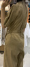 无印良品（MUJI）女式  麻混 弹力 连体裤 裤子女款 连体衣 女装 汉麻 BC2J9C4S 米色 M (160/84A) 实拍图