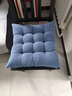 温韵纺 纯色短毛绒沙发垫子办公室坐垫冬季学生加厚坐椅垫 牛仔蓝 40cm*40cm 实拍图