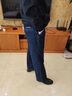 AEMAPE美国苹果牛仔西裤男士宽松直筒秋冬厚款阔腿高腰裤子中老年爸爸装 深蓝色 夏季薄款 34 码 裤围 2尺7 实拍图