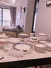 瑞玖骨瓷餐具套装60头家用欧式碗盘碟全套餐具可微波十人份乔迁礼盒装 深蓝之恋餐具60头（10人适用） 实拍图