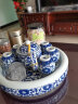 红英陶瓷 景德镇青花瓷功夫陶瓷茶具套装瓷器整套家用茶壶茶杯带托盘茶盘带过滤茶水分离双层隔热 礼品盒 实拍图