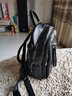 花迹（HUAJI）真牛皮双肩包女新款韩版时尚百搭女士牛皮背包软皮旅行书包女多层 黑色 实拍图