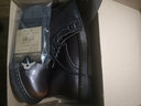 跨足行【牛皮】马丁靴男真皮高帮英伦风秋冬季男士工装男靴透气中帮皮鞋 全黑【高帮单鞋】 42 实拍图
