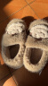 BAIHOU白猴冬季立体绣花男女貂毛厚底居家卡通包跟棉拖鞋 91灰色36-37 晒单实拍图