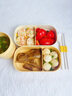 CAMUZ日式双层饭盒 可微波炉加热 上班族便携密封分隔餐盒 塑料便当盒 黄色双层饭盒+筷勺+汤杯+方块包 实拍图