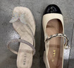 百丽（Belle）小福蝶夹脚人字拖女商场款水钻拖鞋A9K1DBL4预售 银色-平跟款 36 (230mm) 实拍图