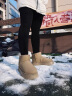 GIOIO加绒雪地靴女外穿厚底2023年冬季新款皮毛一体短筒靴加厚防滑棉鞋 杏色 37 实拍图