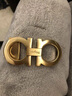 UHFR官方适配原版菲拉腰带格慕扣头8打孔皮带扣头3.43.5纯铜平滑扣 菲拉格慕-亮面金色 实拍图