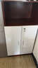 竹筠樓（ZHUJUNLOU） 木质办公柜落地式带锁文件柜资料柜打印机柜茶水柜矮柜 柚木色+白门 60长*40深*120高   两门柜 实拍图