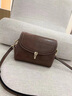 路易礼察品牌包包女包2024新款斜挎包小方包牛皮单肩包520七夕情人节礼物 啡色【礼盒装】 19*13*9cm 实拍图