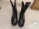 大东秘语透气高跟靴子女2025秋冬季新款奶茶色马丁靴粗跟洋气瘦瘦女鞋短靴 中奥美&z8217-黑色加绒 37 (235mm) 实拍图