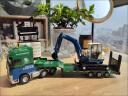 凯迪威挖掘机玩具车合金模型1：50运输拖车仿真卡车儿童男女生日礼物 1:50平板拖车载挖掘机（绿色） 晒单实拍图