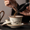 瓷牌茗茶具汝窑茶具套装家用高档陶瓷开片泡茶壶盖碗茶杯整套功夫茶具 富竹提梁盖碗8杯13件+道罐洗礼盒 实拍图