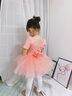 艾舞戈儿童舞蹈服女童练功服秋季可爱蓬蓬纱裙公主芭蕾舞裙幼儿演出服装 【亮片蝴蝶-四层纱】藕粉-短袖 120 实拍图